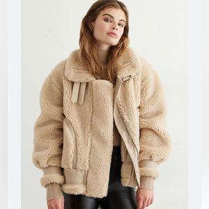 Dynamite Sherpa Aviator Coat